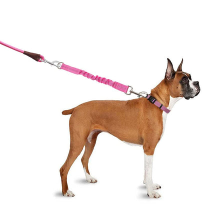 Bungee Dog Leash Extension, 18”Dog Shock Absorber Extender, Works with Any Leash for Walking, Jogging, Training, Playing - color: Pink