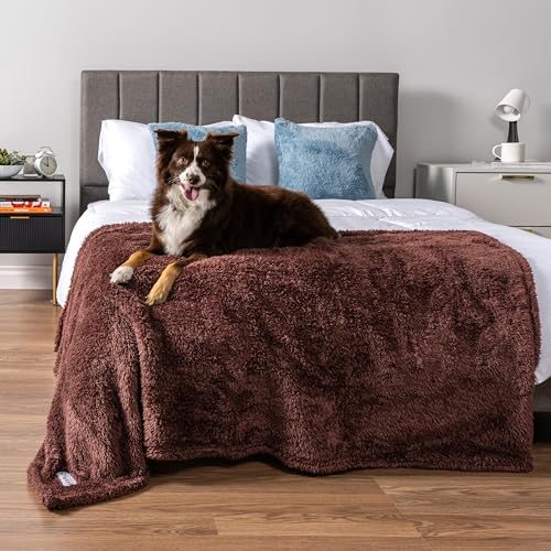 PETAMI Fluffy Fleece CAT and Dog Throw Blanket, Brown, Large - color: Brown, size: Large (40x60)