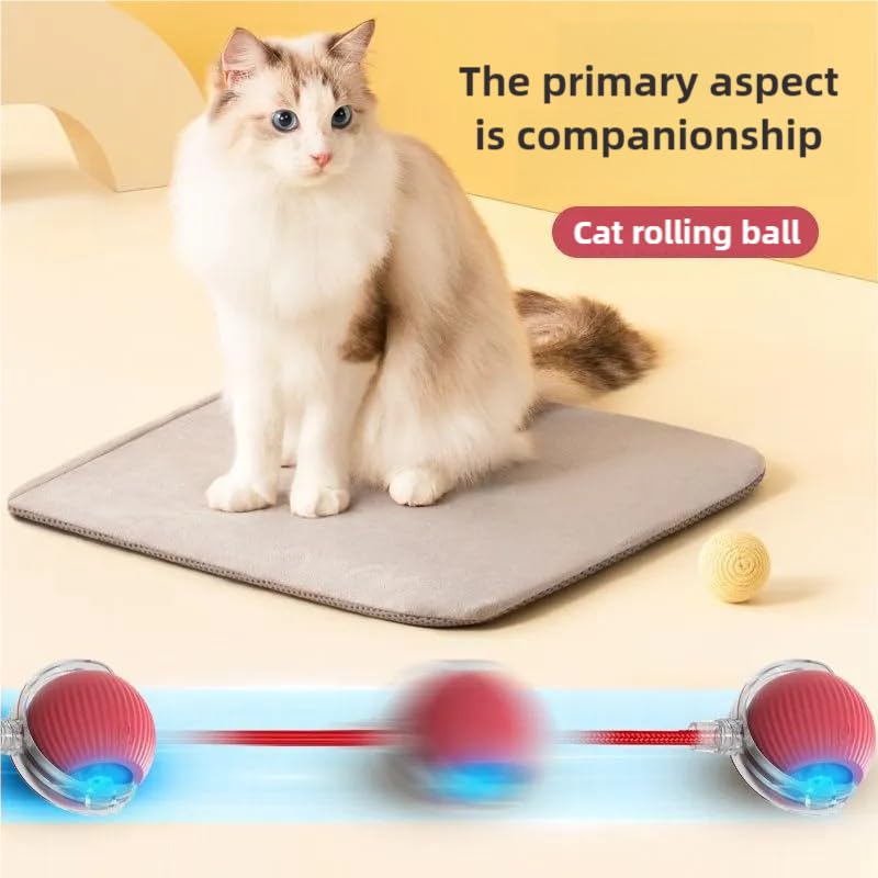 2pcs Innovative Interactive Cat Toy Balls, Automatic Moving Spheres for Cats (Green+Red) - color: Red+Green
