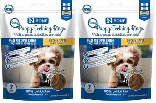 N-Bone Teeny Puppy Teething Rings Chicken Flavor / 4.6oz, 7 Count (Pack of 2) - size: 4.6 Ounce (Pack of 2)
