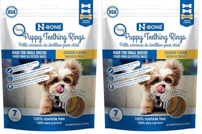 N-Bone Teeny Puppy Teething Rings Chicken Flavor / 4.6oz, 7 Count (Pack of 2) - size: 4.6 Ounce (Pack of 2)