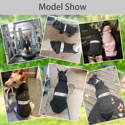 BINGPET Security Dog Hoodies Puppy Sweater Cold Weather Dog Coats Soft Brushed Fleece Pet Clothes Hooded Sweatshirt for Dog Cat - color: #1 Black(Security), size: Large (All Breed Sizes)