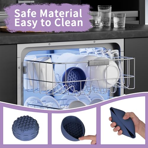 Deep Blue Lick Mat for Dogs & Cats - Anxiety Relief Slow Feeder Dog Bowl with Strong Suction - BPA-Free Silicone Puzzle Feeder for Calming, Enrichment & Stress-Free Grooming(Only for Small Dogs) - color: Deep Blue