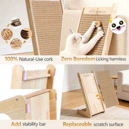Natural Cork cat Scratching Post-with 2 PCS to use-Eco-Friendly Sustainable-cat Gifts