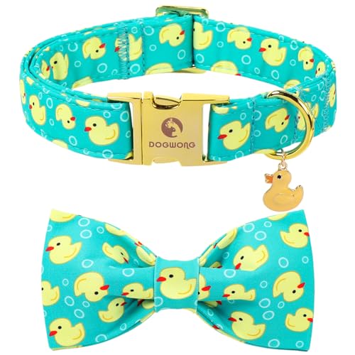 Duck Dog Collar for Boy Dogs, Spring Summer Boy Dog Collar with Bowtie- Adjustable Sailor Bow Small Dog Collars for Male Dogs XS - color: Duck bow, size: Xs