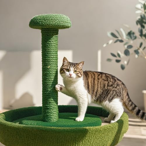 PowerKing Natural Sisal Replacement Scratching Post, 4 Pieces M8 Cat Scratch Post Refill Pole Parts for Refurbishment, White, Include Screws (Green-15.7''+15.7''+7.87''+7.87'') - color: Green, size: 15.7''+15.7''+7.87''+7.87'' (2.67''Thick)