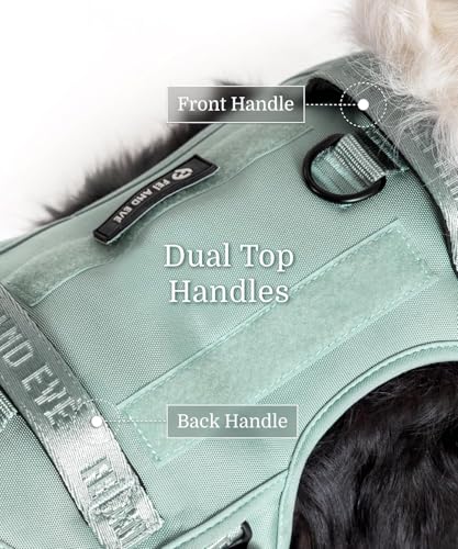 2026 New Edition, Fei & Eve MagEase Dog Harness - Instant Magnetic Buckle | 3-Point No-Pull Control | Heavy-Duty 900D Nylon | Dual Safety Handles | Breathable Mesh | Adjustable Fit | Small,Green - color: Glacier Green, size: S
