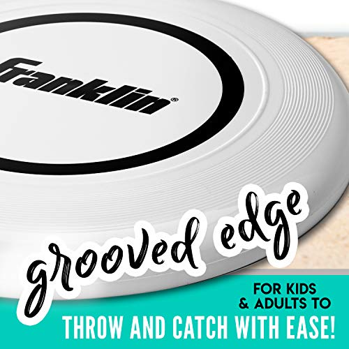 Franklin Sports Flying Disc - Disc for Beach, Backyard, Lawn, Park, Camping - 140 or 175 Grams - Perfect for Dogs - White