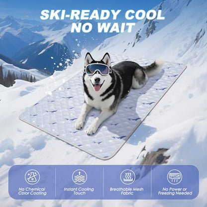 Dog Cooling Mat, Cooling Mat for Dogs, Breathable Dog Bed with Non-Slip Design, Portable & Washable Pet Pad for Indoor, Outdoor, Crate, Summer Cat Bed, Cool Pet Pad, Gel-Free, 21"x27" - size: 21"x27"(S)