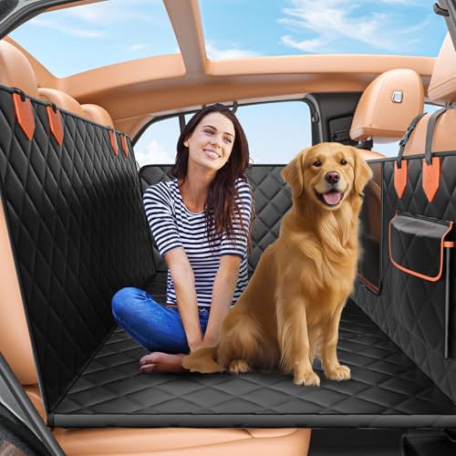 IJVAE Truck Back Seat Extender for Dogs Hard Bottom Holds 500lbs,Dog Car Seat Cover for Back Seat, Waterproof and Can be stored Dog Hammock for Car SUV - color: Black, size: For Full Size Truck
