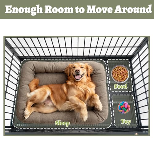6 Pack Two Tiers 47 Inch Heavy Duty Dog Crate for Large Dogs, Stackable Chew-Proof Drop Cage for Dog with 4 Lockable Wheels, Escape Proof Auto-Lock & Buckle, Double-Access Wide Door Dog Kennel Indoor - size: 47 Inch-12 Pack