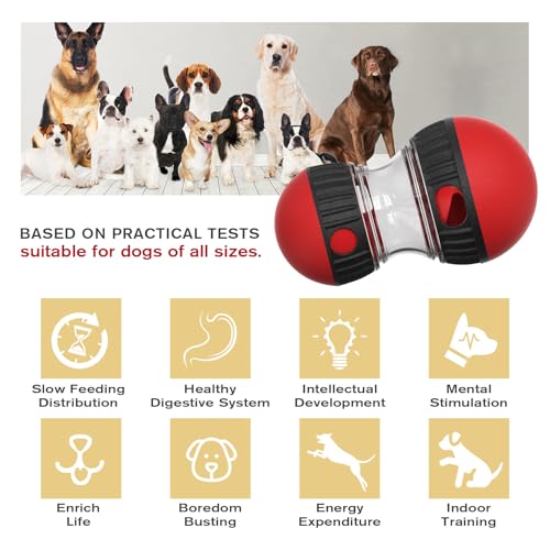 Dog Toy Treat Dispenser Interactive Puppy Puzzle Slow Feeder for Small, Medium and Large Breeds