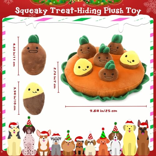 Skylety 7 Pcs Interactive Dog Toys Set, Snuffle Mat for Dogs, Treat Hiding Puzzle and Squeaky Plush, Sweet Potato Dog Toys for Small Medium Dogs, Training and Boredom Relief Plaything - style: Sweet Potato