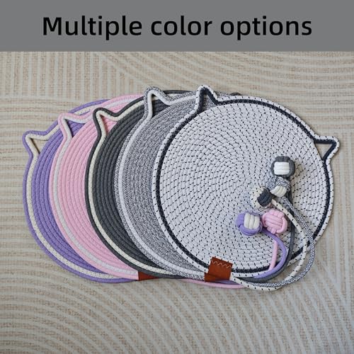 Cat Scratcher Mat, Natural Cotton Rope Cat Scratching Pad, 16.9'' Round Cat Wall & Floor Scratch Pad, Durable Double - Sided Cat Scratcher, Furniture Protector for Wall, Sofa, Couch, Carpet, Dark Grey - color: Dark Grey