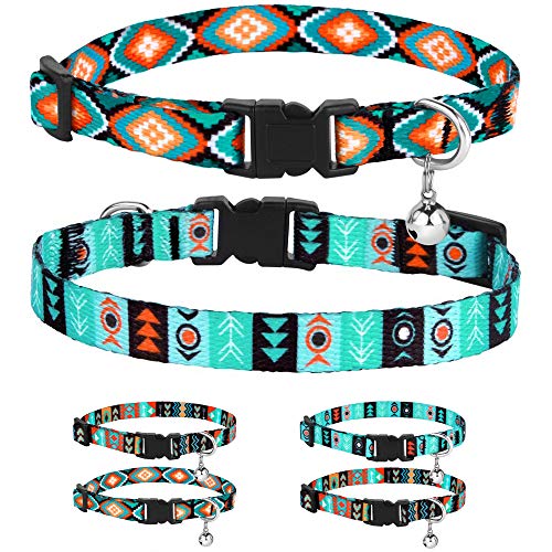 CollarDirect Cat Collar Breakaway with Removable Bell Set of 2 PCS - color: Aztec & Ethnic