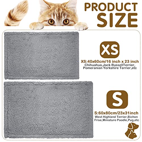 Newwiee 6 Pcs Blankets for Dogs Cats, Soft Warm Fluffy Fleece Pet Calming Blanket, Washable Flannel Throw for Small Medium Pet, Gray/Beige/Khaki(24 x 18 Inch) - size: 24 x 16 Inch