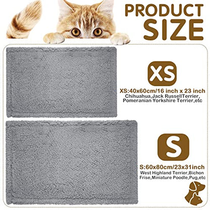 Newwiee 6 Pcs Blankets for Dogs Cats, Soft Warm Fluffy Fleece Pet Calming Blanket, Washable Flannel Throw for Small Medium Pet, Gray/Beige/Khaki(24 x 18 Inch) - size: 24 x 16 Inch
