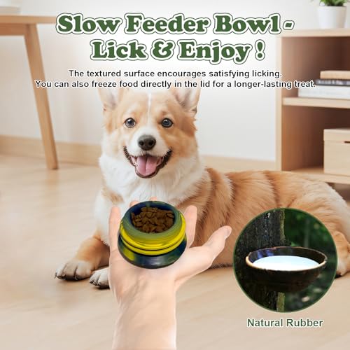 5-in-1 Frozen Dog Enrichment Toys,Interactive Dog Toys with DIY Freezable Fillable Mold,Natural Rubber,Dishwasher Safe（Small） - color: Green, size: Small