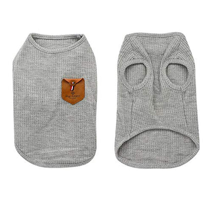 YAODHAOD 100% Cotton Summer Lightweight Pet T-Shirts - Soft Breathable Stretchy Dogs & Cats Tee Shirt - Minimalist Sleeveless Vest Dog Apparel (2pack) - Medium & Small Dog Clothes (S) - size: S