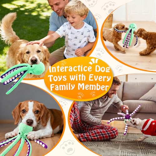 Fuufome Large Squeaky Dog Toys- Plush Dog Toys with Soft Fabric for Small, Medium, and Large Dogs Daily Companionship, Training Reward Gift - color: Green