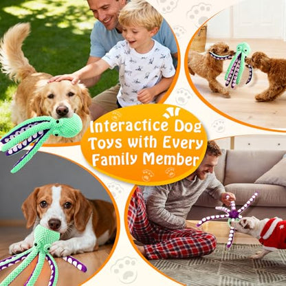 Fuufome Large Squeaky Dog Toys- Plush Dog Toys with Soft Fabric for Small, Medium, and Large Dogs Daily Companionship, Training Reward Gift - color: Green