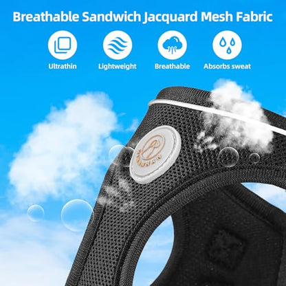 Soft Mesh Dog Harness and Leash Set, No Pull Puppy Harness and Leash Set, Reflective Step in Harness for Small Medium Dogs, Easy Walk Escape Proof Vest Harnesses (Black, M) - color: Black, size: M