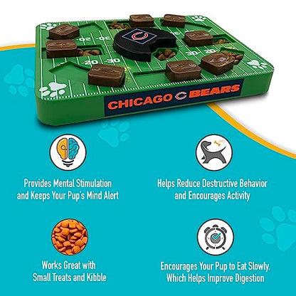 Pets First NFL Chicago Bears Puzzle Toy, Puzzle Treat Dog Toy, Interactive Dog Treat Toy, Dog Puzzle - color: CHICAGO BEARS, size: Standard