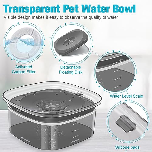 UPSKY 4L Dog Water Bowl 135oz No Spill Dog Bowl Extra Large Capacity Slow Drinking Water Feeder, Splash Proof Pet Water Dispenser Vehicle Carried Travel Water Floating Bowl for Dogs, Cats - color: I-Black, size: 4 L