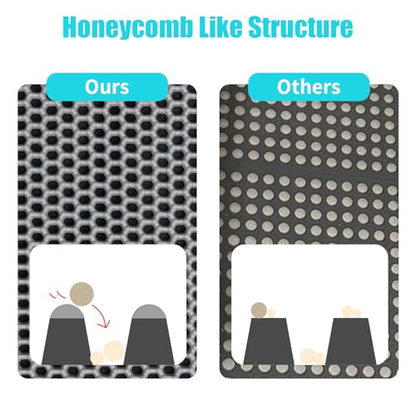 Cat Litter Mat, Kitty Litter Collector, Double Layered Honeycomb Design Waterproof, Anti Urine, Anti Slip, Easy to Clean, Limit Garbage (23"x14.5", Grey) - color: Gray, size: 23" x 14.5"