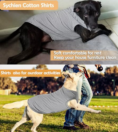 Dog Shirt,Combed Cotton T-Shirts,Soft Cool Boy Girl Tee for Small Dogs Kitty Puppy Chihuahua,Grey Striped XS - color: Light & Deep Grey Striped, size: X-Small