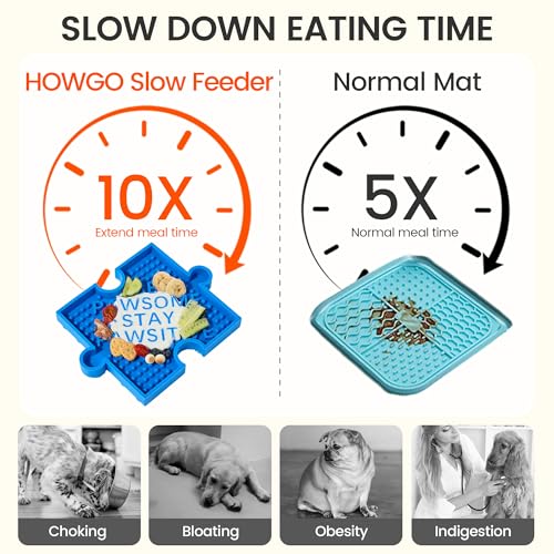 Puzzle Slow Feeder Lick Mat for Dogs, 38+ Suction Cups|Non-Slip Heavy Duty Maze Enrichment Bowl BPA-Free Silicone|Reduce Boredom Anxiety Free Combination (2PCs, Blue&Red) - color: 2 Blue Red