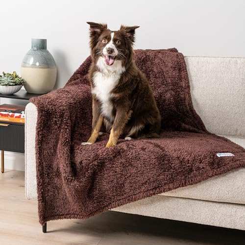 PETAMI Fluffy Fleece CAT and Dog Throw Blanket, Brown, Large - color: Brown, size: Large (40x60)