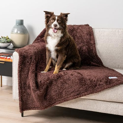 PETAMI Fluffy Fleece CAT and Dog Throw Blanket, Brown, Large - color: Brown, size: Large (40x60)