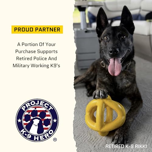 Virtually Indestructible Stick Dog Toy - Lifetime Replacement - Tough Durable Chew Toy for Aggressive Chewers - Safe Non-Toxic Natural Rubber - Chew & Fetch - Med/Large, 8”x2” - Butter Scent