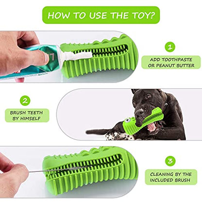 Cutiful Dog Toys for Aggressive Chewers Large Medium Breed, Indestructible Dog Chew Toys, Squeaky Interactive Tough Extremely Durable, Dogs Toothbrush Toys to Keep Them Busy - color: grass-green