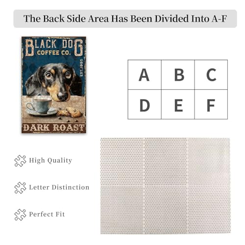500 Pieces Jigsaw Puzzles for Adults, Black Dog Coffee Co. Dark Roast Dachshund Art Puzzle, Stress Relief Concentration Training Brain Teaser Puzzle 20.4x15 Inch - color: Wooden Puzzle4, size: 500 Piece pcs