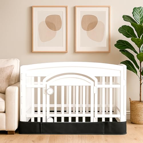 Dog Playpen Bottom Pad Mat for 36" 4-Panel Playpens - Scratch & Chew-Resistant Puppy Pen Floor Mat with Hook & Loop Fasteners, Waterproof & Leakproof, Non-Slip (Playpen Not Included) (PureBlack) - color: PureBlack