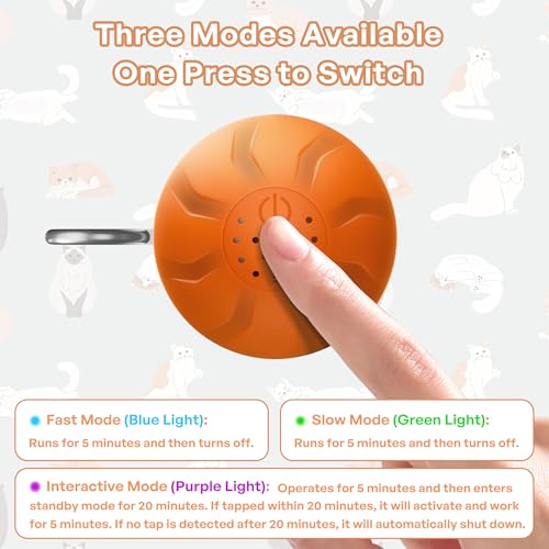 Automatic Cat Ball Toy,Self-Moving Interactive Cat Toy with Bird Chirping Sounds,3 Play Modes,USB-C Rechargeable – Electronic Cat Toys for Indoor Cats & Essential Pet Cat Supplies - color: Orange