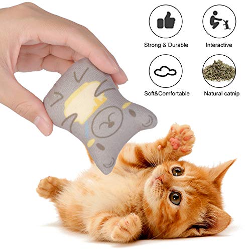 Catnip Toys for Indoor Cats - 5PCS Plush Cat Chew Toys Teething Interactive Catnip Filled Kitten Toy Soft Pet Toy