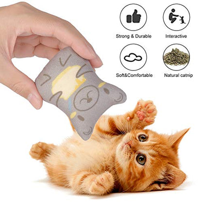 Catnip Toys for Indoor Cats - 5PCS Plush Cat Chew Toys Teething Interactive Catnip Filled Kitten Toy Soft Pet Toy