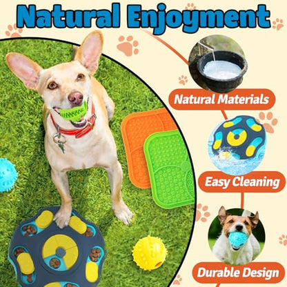 Forfon 9 Pack All-Around Dog Puzzle Toy Set -Mentally Stimulating Dog Enrichment Toys for Small to Medium Smart Dogs, Includes Dog Lick Mat with Suction Cups - color: All-Around Dog Puzzle Toys