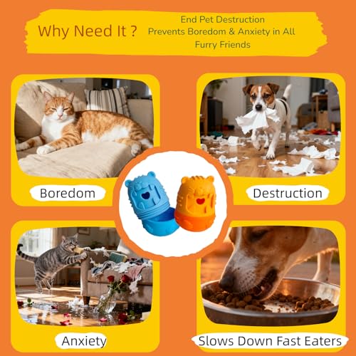 Cat Cognitive Treat Dispensing Dog Enrichment Toy Snuffle Ball,Multi-Functional Puzzle Design,Snuffle Mat & Interactive for Pet Mental Stimulation,Smart (Orange) - color: Orange