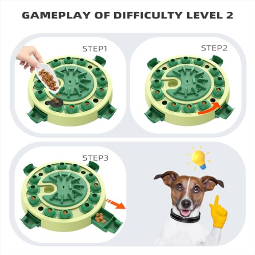 Dog Puzzle Toy, Large Size, 3 Levels of Step-by-Step Challenge, 4 Ways to Play Beginner to Advanced Slow Feeder & Mental Stimulation for Smart Dogs Enrichment Toys - color: Green