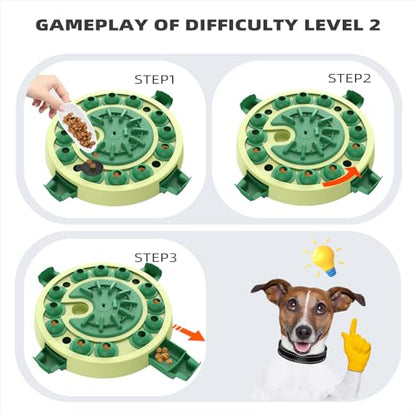 Dog Puzzle Toy, Large Size, 3 Levels of Step-by-Step Challenge, 4 Ways to Play Beginner to Advanced Slow Feeder & Mental Stimulation for Smart Dogs Enrichment Toys - color: Green