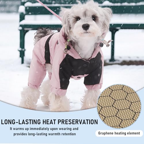 Warm Dog Coat with Hood,Waterproof Windproof Winter Full Body Dog Jacket Snowsuit,Adjustable Cold Weather Pet Clothes (Blue, S) - color: Blue, size: S