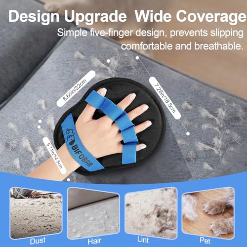 Pet Hair Removal Glove - Magic Brush Electrostatic Mitt for Dogs & Cats, Reusable Grooming Gloves - Dog Hair Remover Tool with 5-Finger Design for Couch, Carpet, Furniture