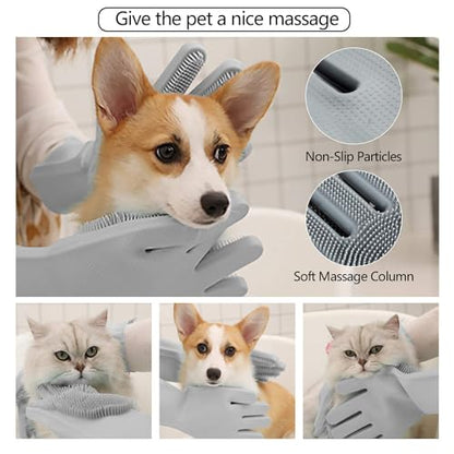 Dog Bath Glove - Dog Brush, Grooming Glove, Dog WASH Glove, Dog&CAT DESHEDDING Glove 1 Pack