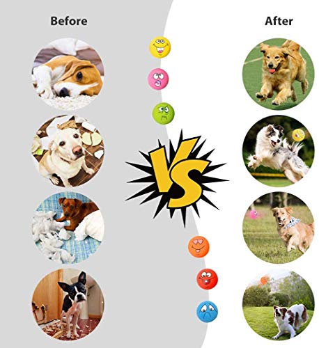 Latex Dog Chewing Squeaky Ball Toys Face Fetch Play Toy for Puppy Small Medium Pets Dog cat 6PCS/Set