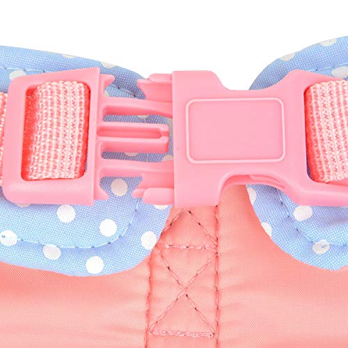 Zunea No Pull Small Dog Girl Harness Dress Escape Proof Cat Kitten Vest Harness Leash Set Step-in Soft Cotton Padded Polka Dot Jacket Chihuahua Puppy Clothes with Cute Bow for Walking Blue XS - color: blue dots, size: XS (Chest:12.2-13.7", Neck:8.2-9.4")