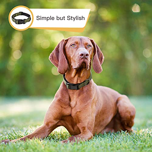 HEELE Dog Collar, Reflective Dog Collar, Soft Neoprene Padded Breathable Nylon Pet Collar Adjustable for Small Dogs, Army Green, S(10.23-14.96") - color: Army Green, size: Small (10.23-14.96")